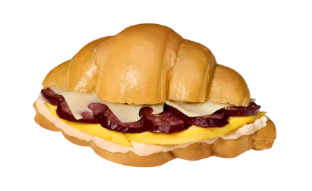 Savory Start – Kabanos, Egg & Cheese Croissant 🥐🥚🧀